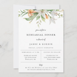 Moderne botanische Lily Floral repesal Dinner Aankondiging