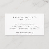 Moderne botanische Lily Floral Sage Green Visitekaartje (Achterkant)