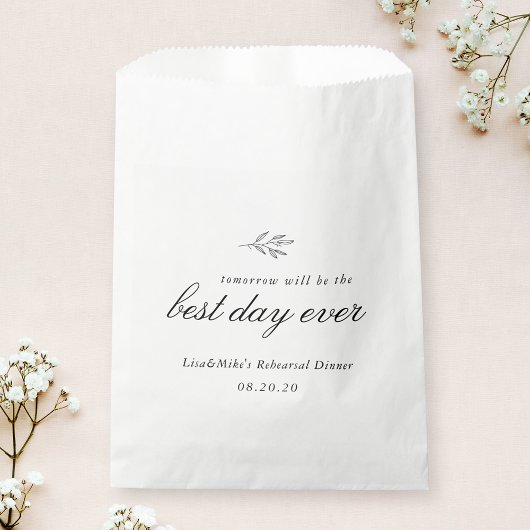 Moderne Botanische Line Art Wedding Rehearsal Dinn Bedankzakje