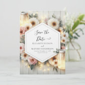 Moderne Botanische Mason Jar bruiloft Save The Date (Staand voorkant)