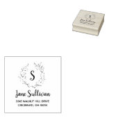 Moderne botanische monogram Aangepast retouradres Rubberstempel (Gestempeld)