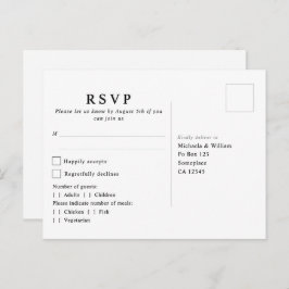 Moderne Botanische Monogram Huwelijk RSVP Briefkaart