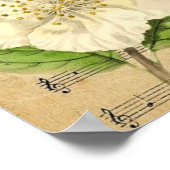 moderne botanische muzieknoten van de franse vogel poster (Hoek)