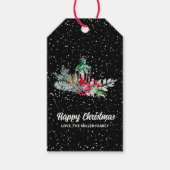 Moderne botanische naam watercolor script Kerstmis Cadeaulabel (Voorkant)