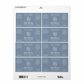 Moderne botanische neutraal blauw natuurlijk produ etiket (Full Sheet)