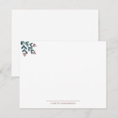 Moderne botanische nieuwe Kantoor Elegant Holiday Notitiekaartje (Voorkant / Achterkant)