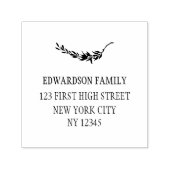 Moderne botanische olijftak laat zelf inkten zelfinktende stempel (Design)