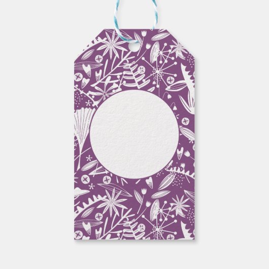 Moderne botanische Paarse Cadeaulabel (Achterkant)