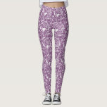 Moderne botanische Paarse Leggings<br><div class="desc">Modern hedendaags paarse en witte bloemige botanische patroon. Originele kunst van Nic Squirrell.</div>