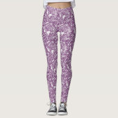 Moderne botanische Paarse Leggings (Voorkant)