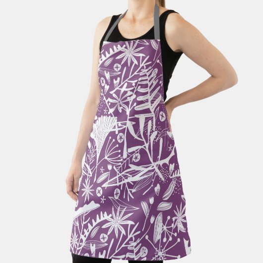 Moderne botanische Paarse Schort (Insitu)