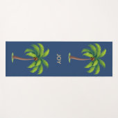 Moderne botanische palmbomen op blauw gepersonalis yogamat (Voorkant (horizontaal))