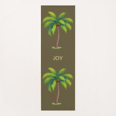 Moderne botanische palmbomen op bruin gepersonalis yogamat (Voorkant)
