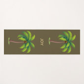 Moderne botanische palmbomen op bruin gepersonalis yogamat (Voorkant (horizontaal))