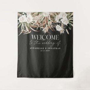 Moderne botanische pampas eucalyptus huwelijkswelk wandkleed