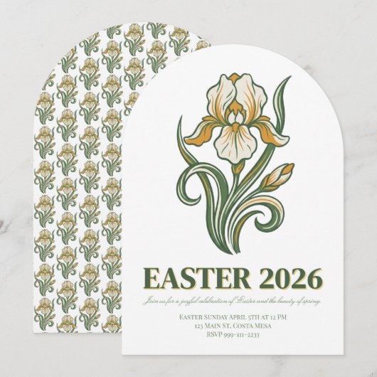 Moderne Botanische Pasen Blessings Kaart (Voorkant / Achterkant)