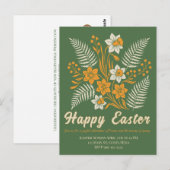 Moderne Botanische Pasen Wensen Briefkaart (Voorkant / Achterkant)