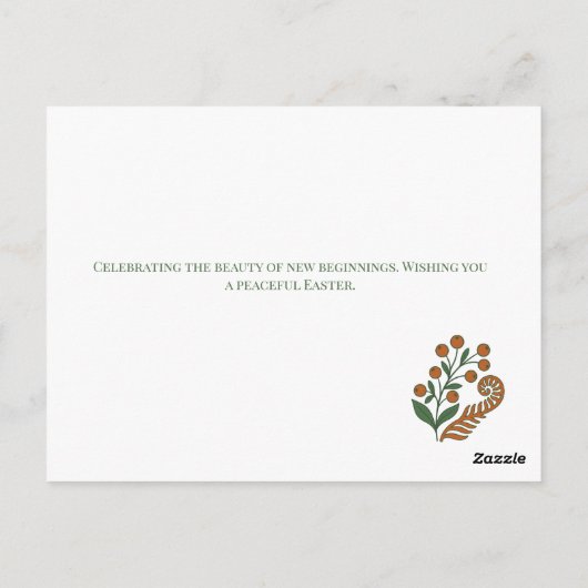 Moderne Botanische Pasen Wensen Briefkaart (Achterkant)