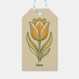 Moderne Botanische Pasen Wensen Cadeaulabel