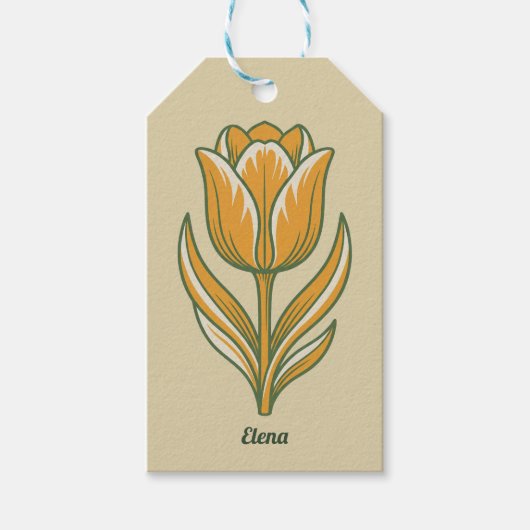 Moderne Botanische Pasen Wensen Cadeaulabel (Voorkant)