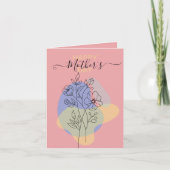 Moderne botanische pastel lijnkunst Moederdag Kaart (Voorkant)