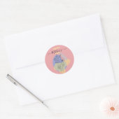 Moderne Botanische Pastel Line Art Moederdag Ronde Sticker (Envelop)