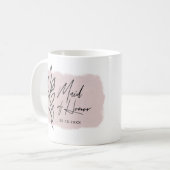 moderne botanische pastelkleurige bruidsmeisje mok (Voorkant links)
