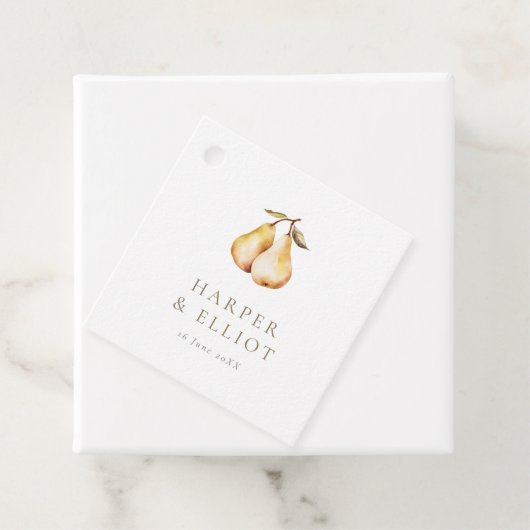 Moderne Botanische Peren Bruiloft Bedankjes Labels (In situ)