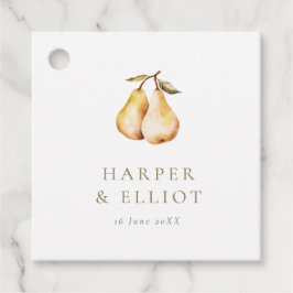 Moderne Botanische Peren Bruiloft Bedankjes Labels