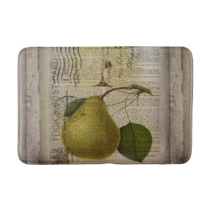 moderne  botanische print fruitpeer badmat