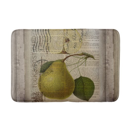 moderne  botanische print fruitpeer badmat (Voorkant)