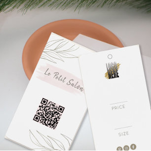 Moderne Botanische QR Code Logo Kleding Prijs Labe Visitekaartje