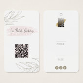 Moderne Botanische QR Code Logo Kleding Prijs Labe Visitekaartje (Voorkant /achterkant)