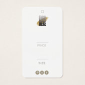 Moderne Botanische QR Code Logo Kleding Prijs Labe Visitekaartje (Achterkant)