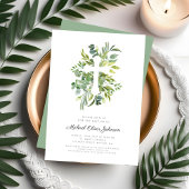 Moderne botanische religieuze kruisdoop kaart