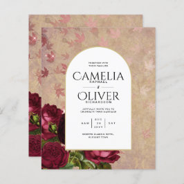 Moderne  botanische rode rozen die uitnodigen