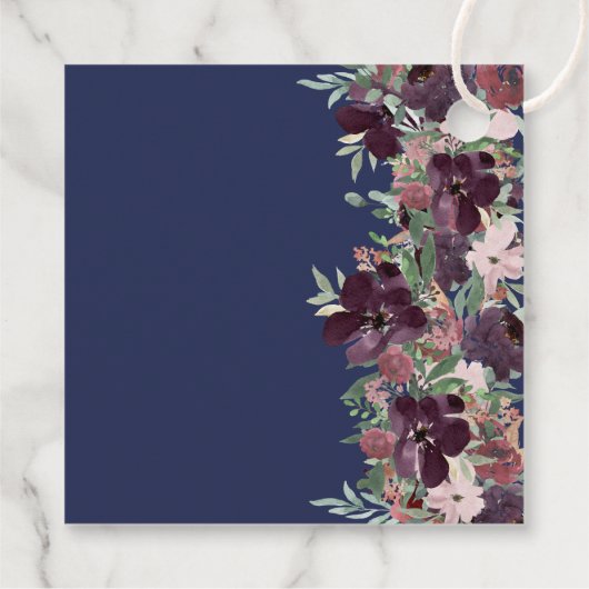 Moderne botanische Roos Gold Weddenschap Hartelijk Bedankjes Labels (Achterkant)