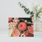 moderne  botanische roze bloemen briefkaart (Staand voorkant)