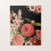 moderne botanische roze bloemen legpuzzel (Verticaal)