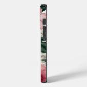 Moderne botanische roze bloemen monogram Case-Mate iPhone case (Achterkant / Links)