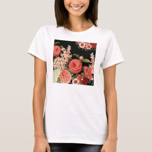 moderne  botanische roze bloemen t-shirt