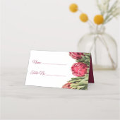 Moderne botanische roze prothetische stemtafel plaatskaartje (Achterkant)