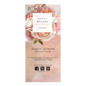 Moderne botanische roze roze pony 3 Services Menu (Achterkant)