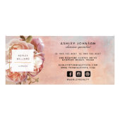 Moderne botanische roze roze pony-cadeaubon reclamekaart (Achterkant)