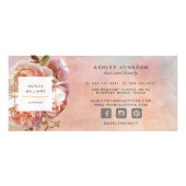 Moderne botanische roze roze pony-cadeaubon reclamekaart (Achterkant)