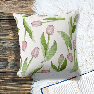 Moderne Botanische Roze Tulp Kussen