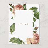 moderne botanische rozen trouw RSVP-briefkaart Uitnodiging Briefkaart (Voorkant)
