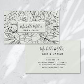 Moderne Botanische Salie Groene Script Haar Make-u Visitekaartje