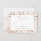 Moderne botanische sieraden en kaneelbruiloft RSVP kaartje (Voorkant)