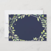 Moderne Botanische | Silver Look Bruiloft RSVP (Achterkant)